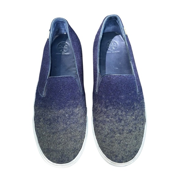 TORY BURCH Rudi Stardust Wool Ombre Blue Green Sneakers Size 9 - Picture 2 of 14